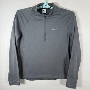 Nike Repel Element Therma Fit Mens Large Gray 1/4 Zip Pullover Running Stretch